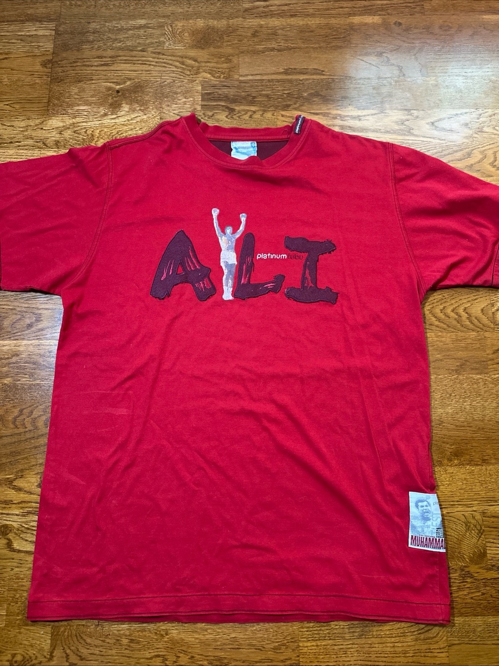 Vintage Muhammad Ali Shirt Mens Large Red Boxing Champion Platinum FUBU 90s Tee